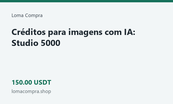 Créditos para imagens com IA: Studio 5000 · 150 USDT